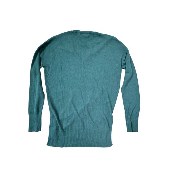 Trouvé Womens XS V-Neck Sweater Teal Cashmere Blend - Picture 5 of 6